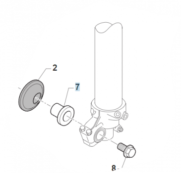 Buchse Vorderrad KYB SMK H 15,8. # 70166.5`